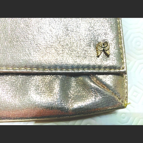 Victoria’s Secret shiny gold tone color glittering make-up bag cosmetic bag - Picture 2 of 6
